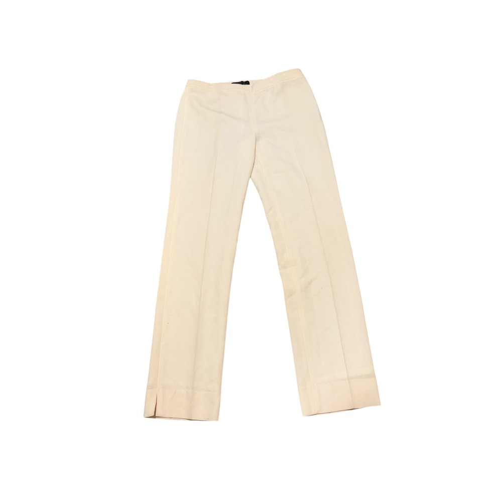 Lafayette 148 Size 6‎ New York Bleecker Cream 100% Virgin Wool Dress Pants